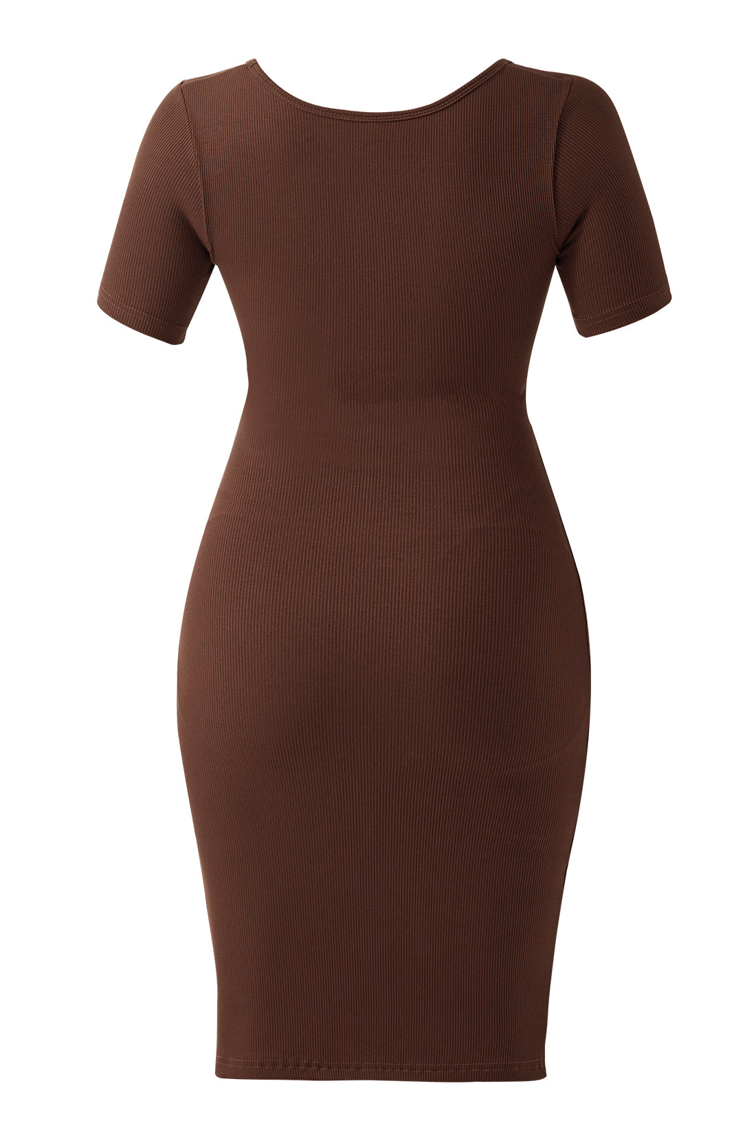 Midi-jurk met korte mouwen en ingebouwde shapewear