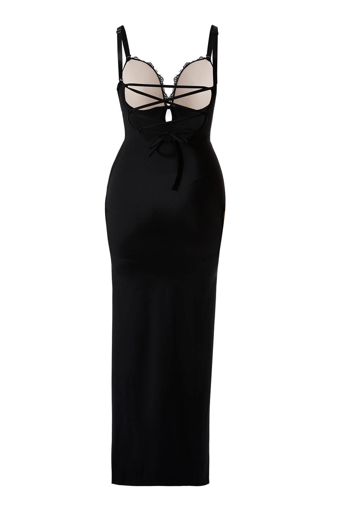 Maxi-jurk van kant met push-upeffect en ingebouwde shapewear