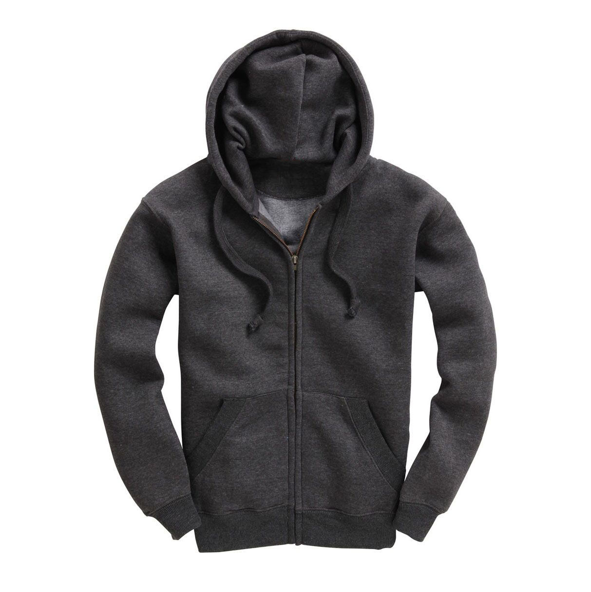 Premium hoodie met rits voor heren - Antraciet