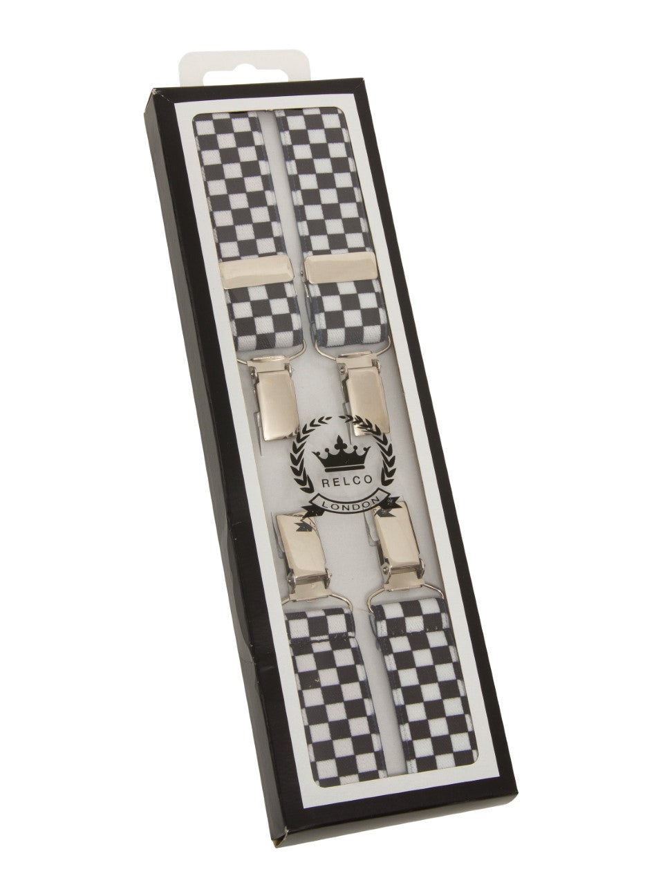 Bretels van 3/4 inch voor heren - Zwart/Grijs ruit