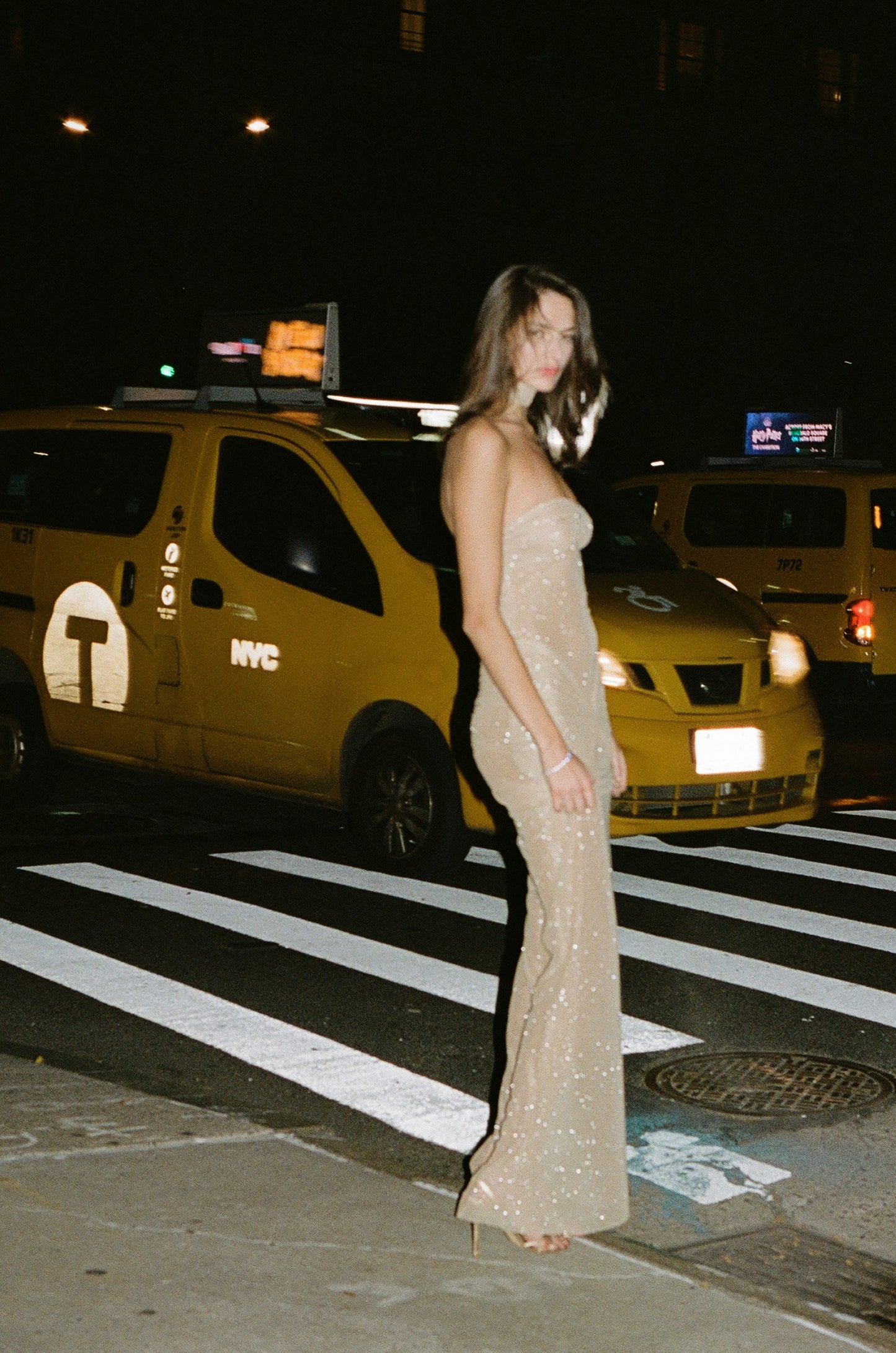 Strapless maxi-jurk met pailletten