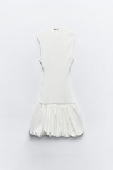 Tijdloze Elegantie Geribbelde Mini Jurk