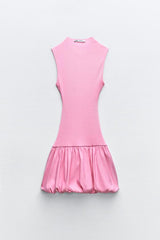 Tijdloze Elegantie Geribbelde Mini Jurk