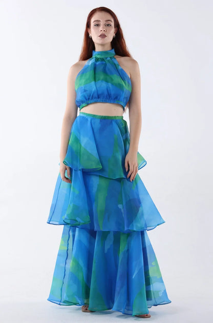 Trendy tweedelige jurkset met print