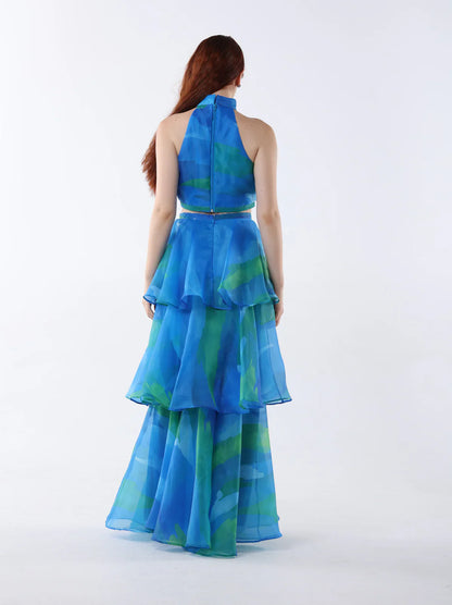 Trendy tweedelige jurkset met print