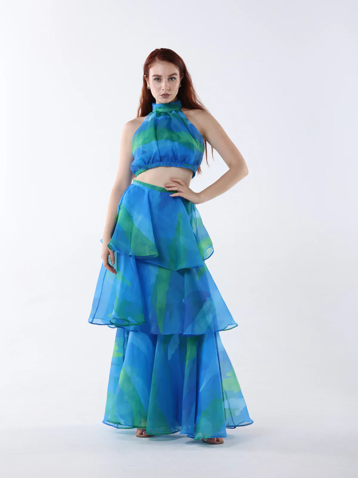 Trendy tweedelige jurkset met print