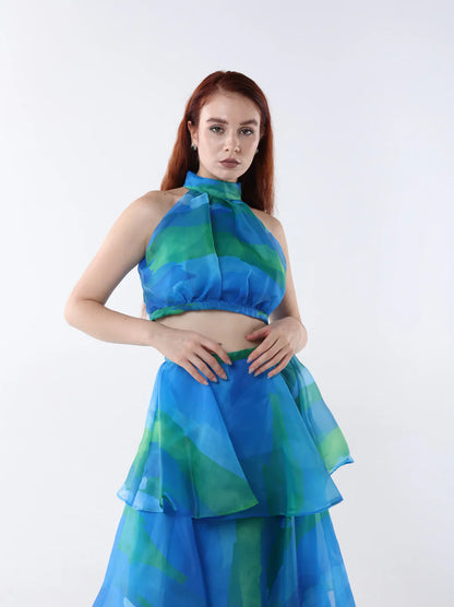 Trendy tweedelige jurkset met print