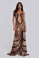 Gespleten Ruches Strand Strapless Jurk