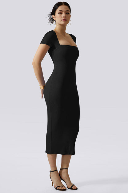 Jurk met Queen Anne-halslijn en ingebouwde shapewear