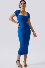Jurk met Queen Anne-halslijn en ingebouwde shapewear
