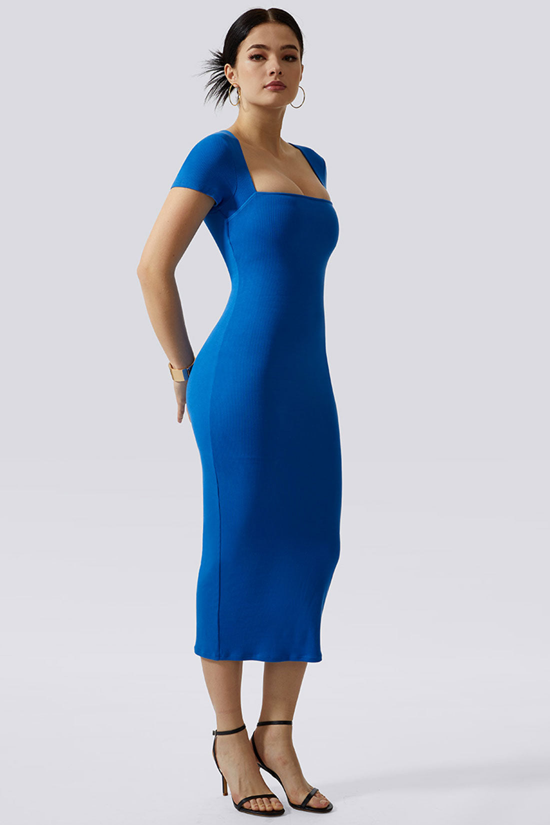 Jurk met Queen Anne-halslijn en ingebouwde shapewear