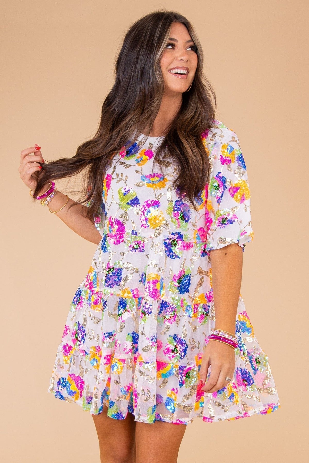 Paillettenjurk Floral Flair