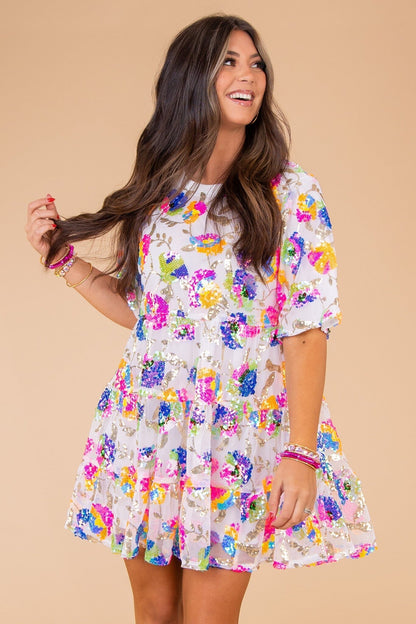 Paillettenjurk Floral Flair