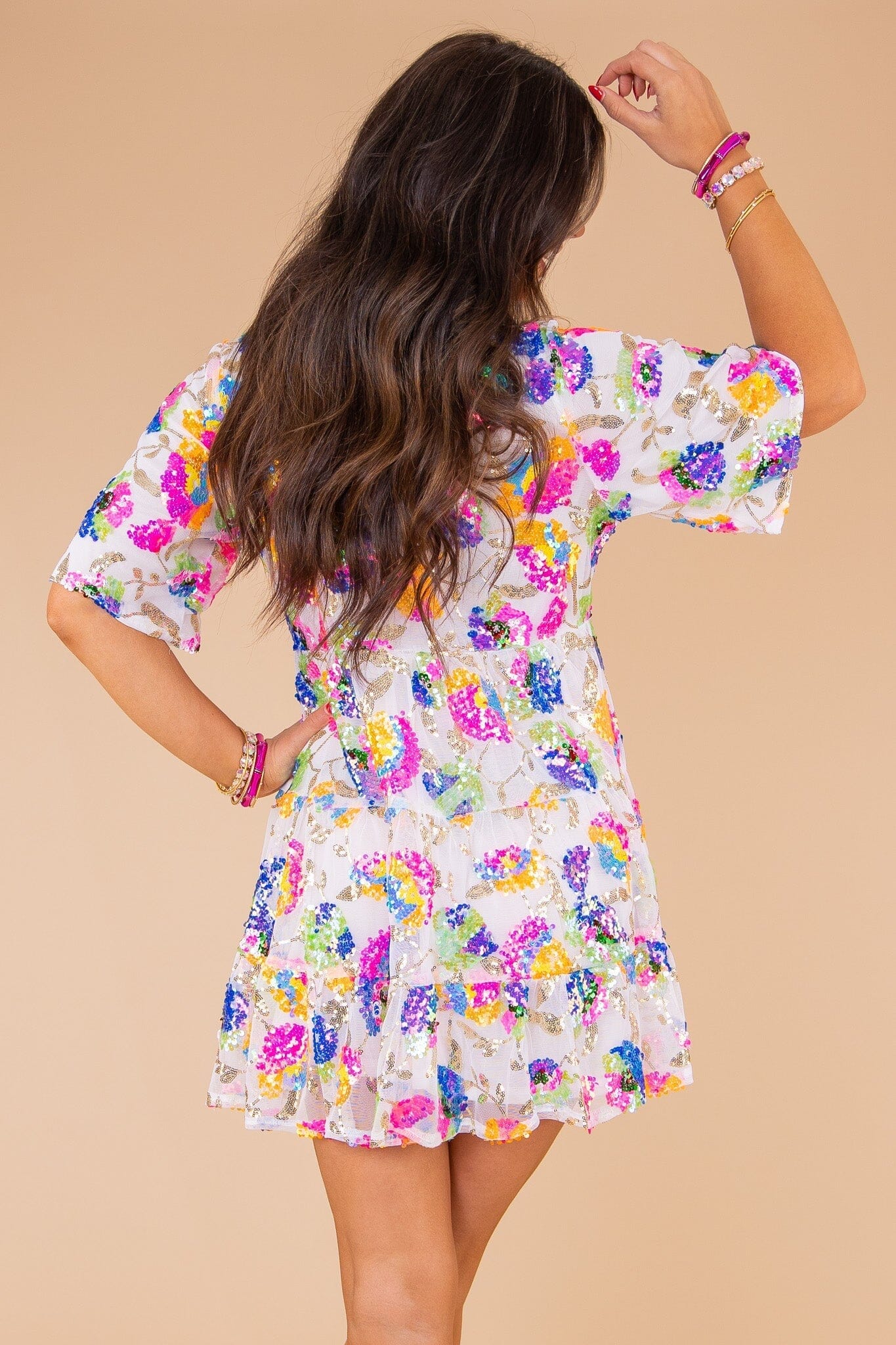 Paillettenjurk Floral Flair