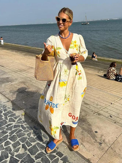 Lexy-jurk met print en midi-lengte
