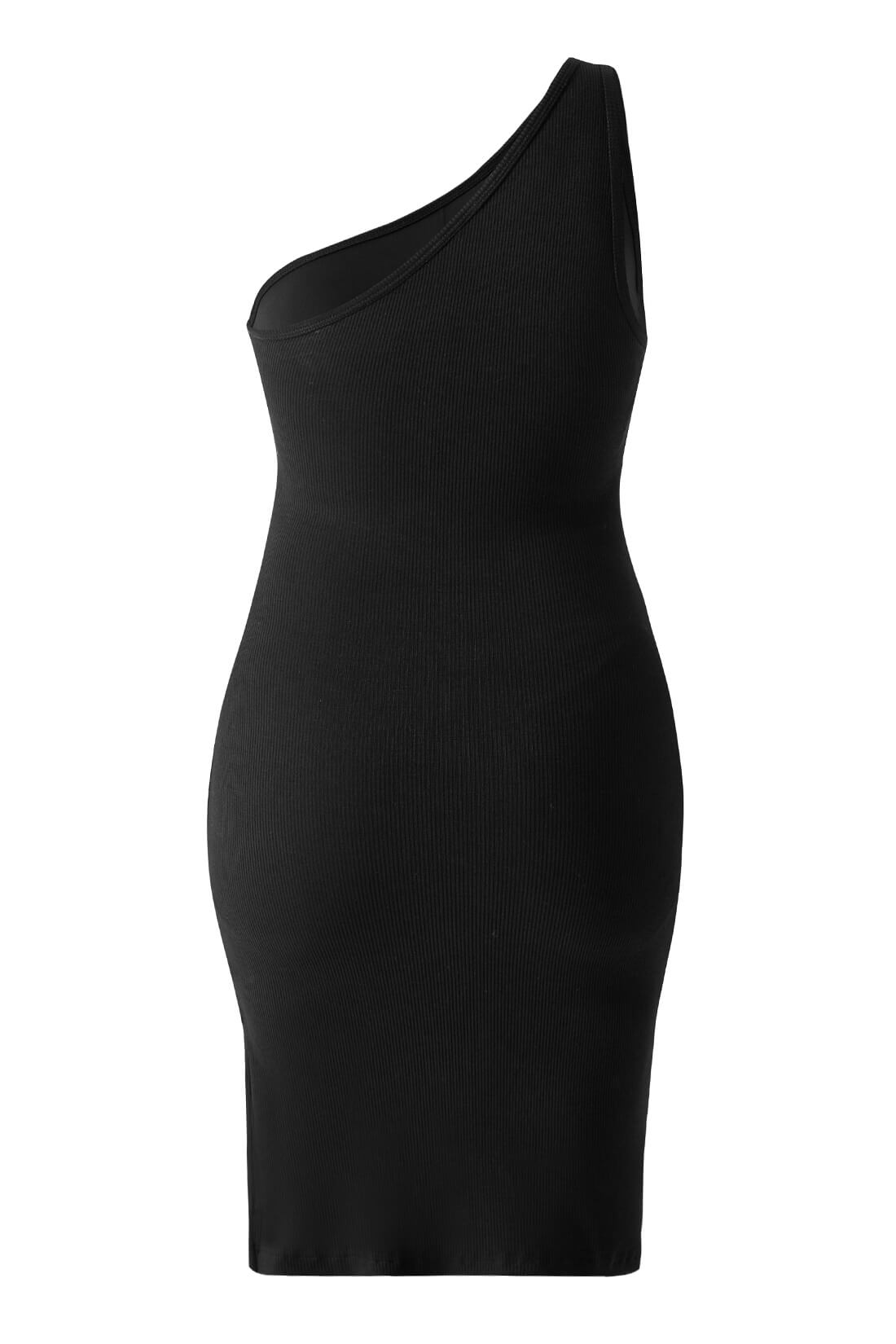 Mini-jurk met één schouder en ingebouwde shapewear
