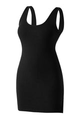 Basis midi-jurk met ronde hals en ingebouwde shapewear