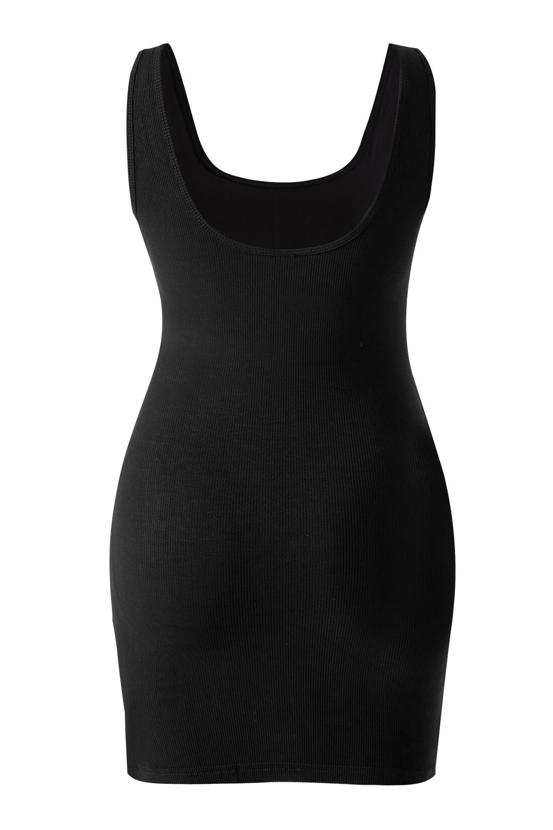Basic midi-jurk met ronde hals en ingebouwde shapewear