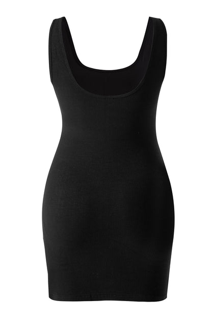 Basic midi-jurk met ronde hals en ingebouwde shapewear
