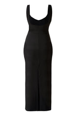 Maxi-jurk met contrasterende kleuren en ingebouwde shapewear