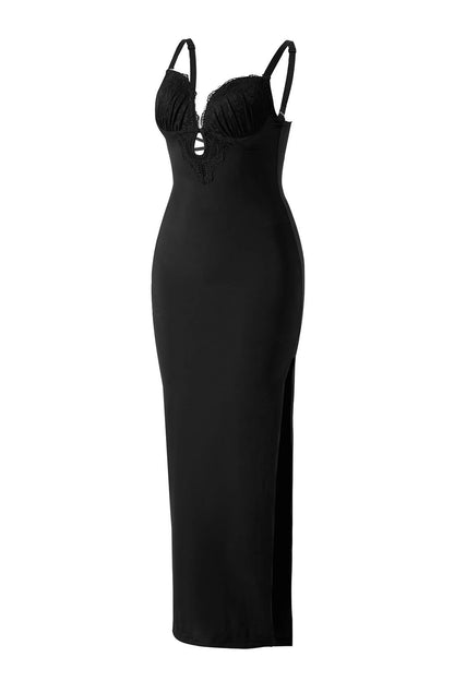 Maxi-jurk van kant met push-upeffect en ingebouwde shapewear