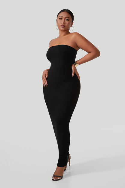 Strapless maxi-jurk met ingebouwde shapewear