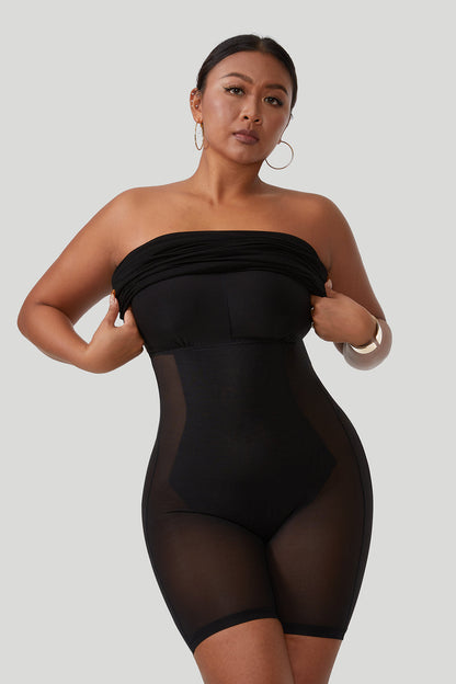 Strapless maxi-jurk met ingebouwde shapewear