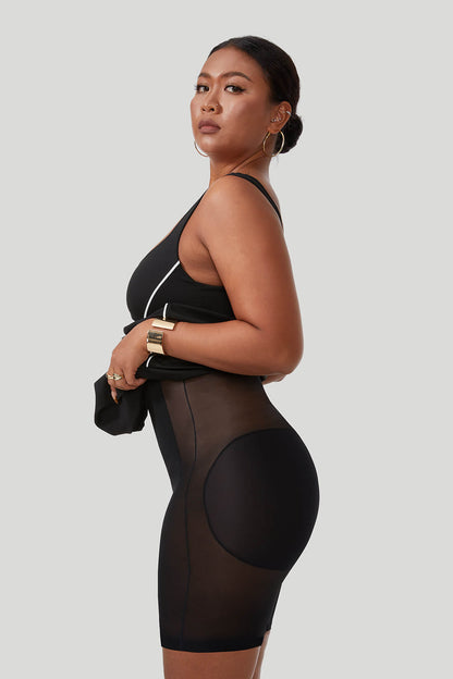 Maxi-jurk met contrasterende kleuren en ingebouwde shapewear