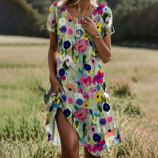Liane | Kleurrijke gebloemde jurk