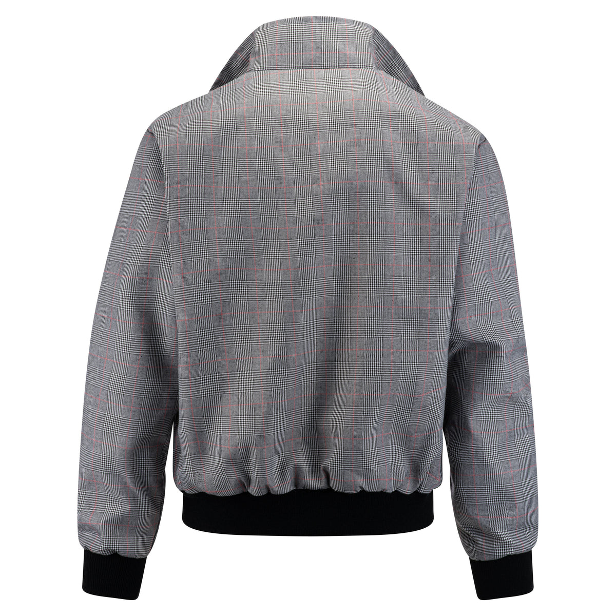 Geruit Harringtonjack voor heren - Lichtgrijs/Rood