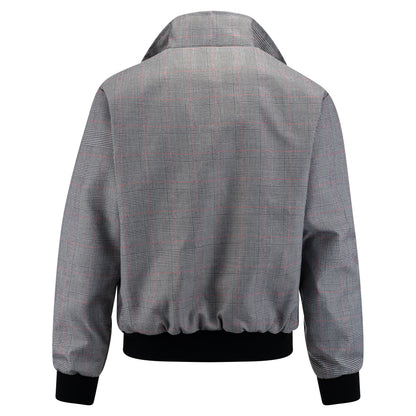 Geruit Harringtonjack voor heren - Lichtgrijs/Rood