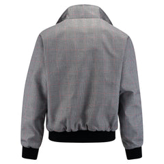 Heren geruit Harrington jack - lichtgrijs/rood