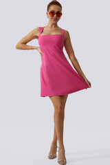 Mini-jurk met vierkante hals en ingebouwde shapewear