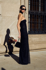 Strapless Pailletten Maxi Jurk
