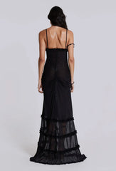 Gespleten Ruches Strand Strapless Jurk