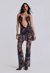 Gespleten Ruches Strand Strapless Jurk
