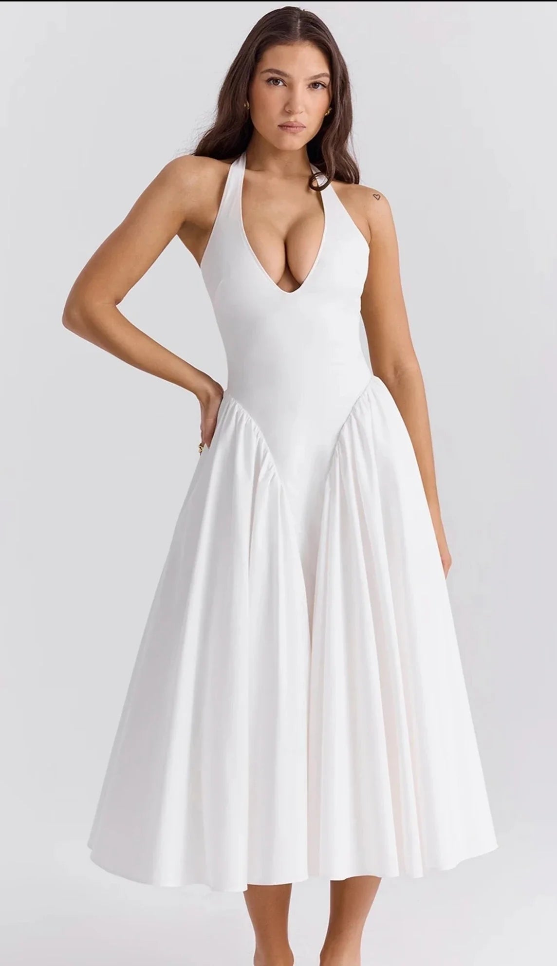 Elegante maxi-jurk met V-hals