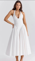 Elegante maxi-jurk met V-hals