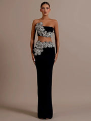 Strapless Diamanten Bandage 2-Delige Set