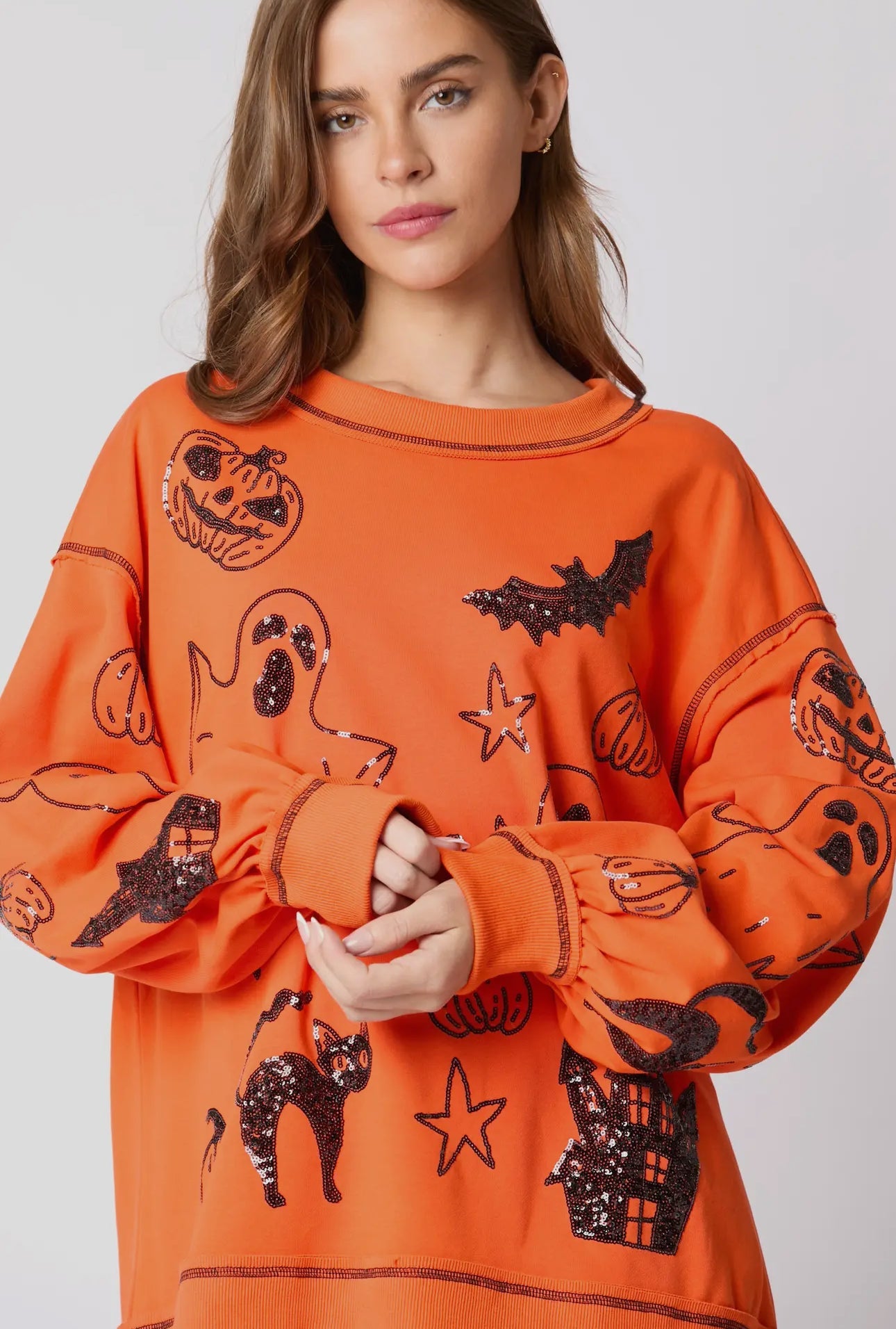 ZWARTE Halloween 🎃 top met paillettendetails, direct leverbaar