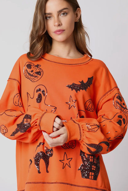 ZWARTE Halloween 🎃 top met paillettendetails, direct leverbaar