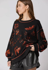 ZWART Halloween 🎃 pailletten gedetailleerde top RTS