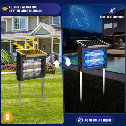 Pivamo™ Zonne-energie Muggenlamp – Draadloze, Milieuvriendelijke Insectenverdelger voor Buiten & Binnen Gebruik