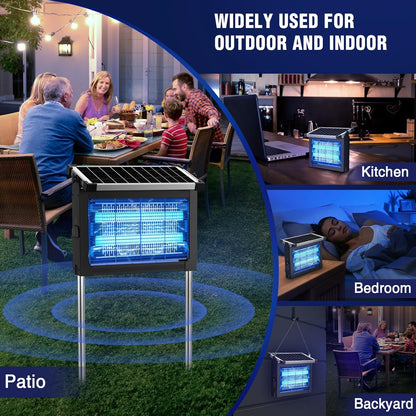 Pivamo™ Zonne-energie Muggenlamp – Draadloze, Milieuvriendelijke Insectenverdelger voor Buiten & Binnen Gebruik