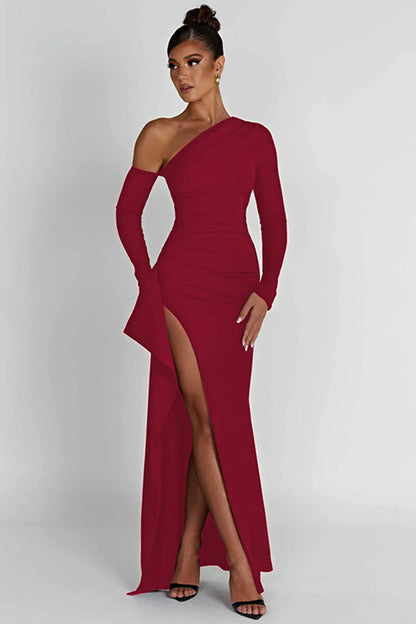 Bodycon-jurk met lange mouwen en split