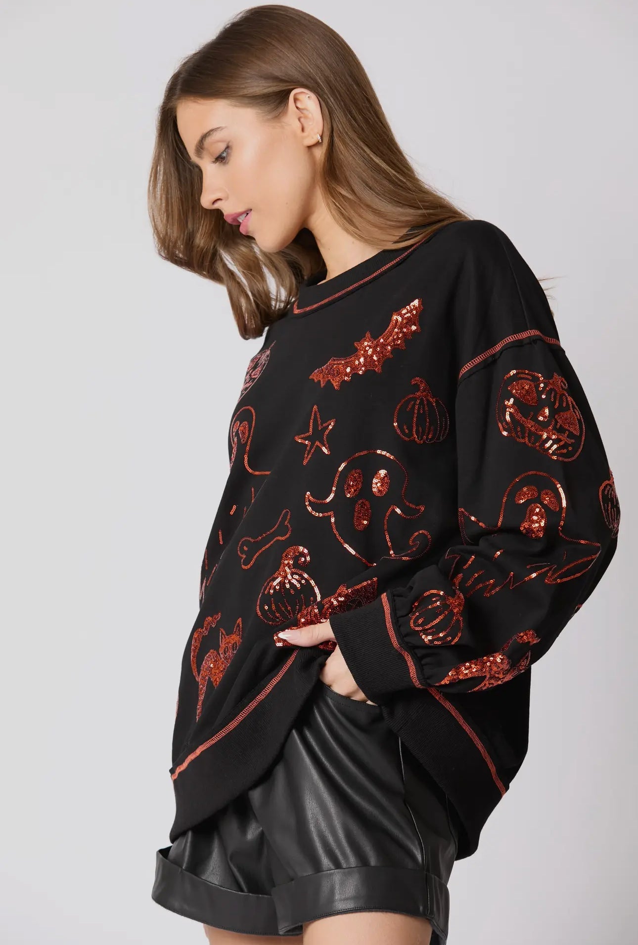 ZWARTE Halloween 🎃 top met paillettendetails, direct leverbaar