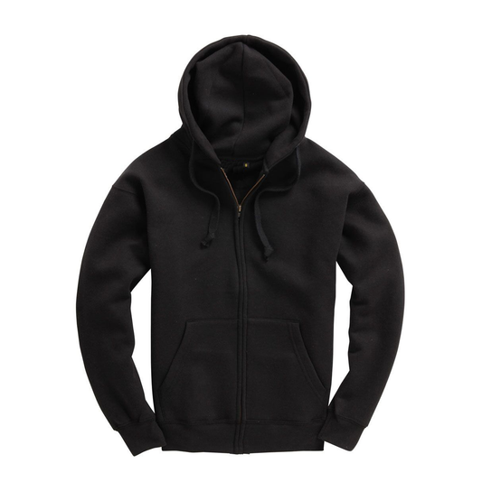 Heren Premium Hoodie met Rits - Zwart
