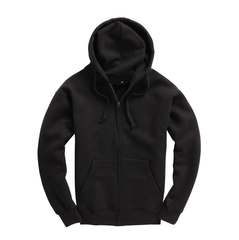 Heren Premium Hoodie met Rits - Zwart