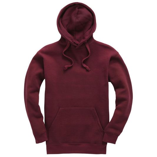Heren premium hoodie met ronde hals - Bordeauxrood