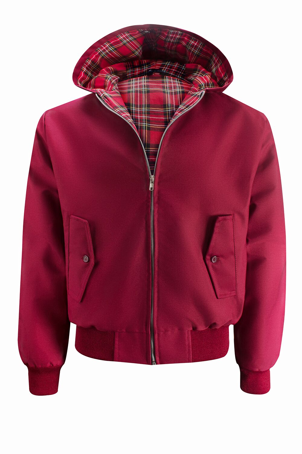 Harringtonjack met capuchon voor heren - Bordeauxrood
